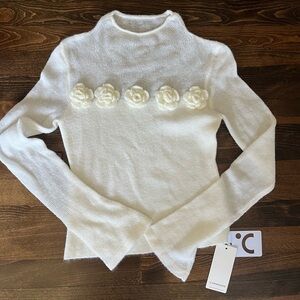SOLD Cream Sweater with Floral Details